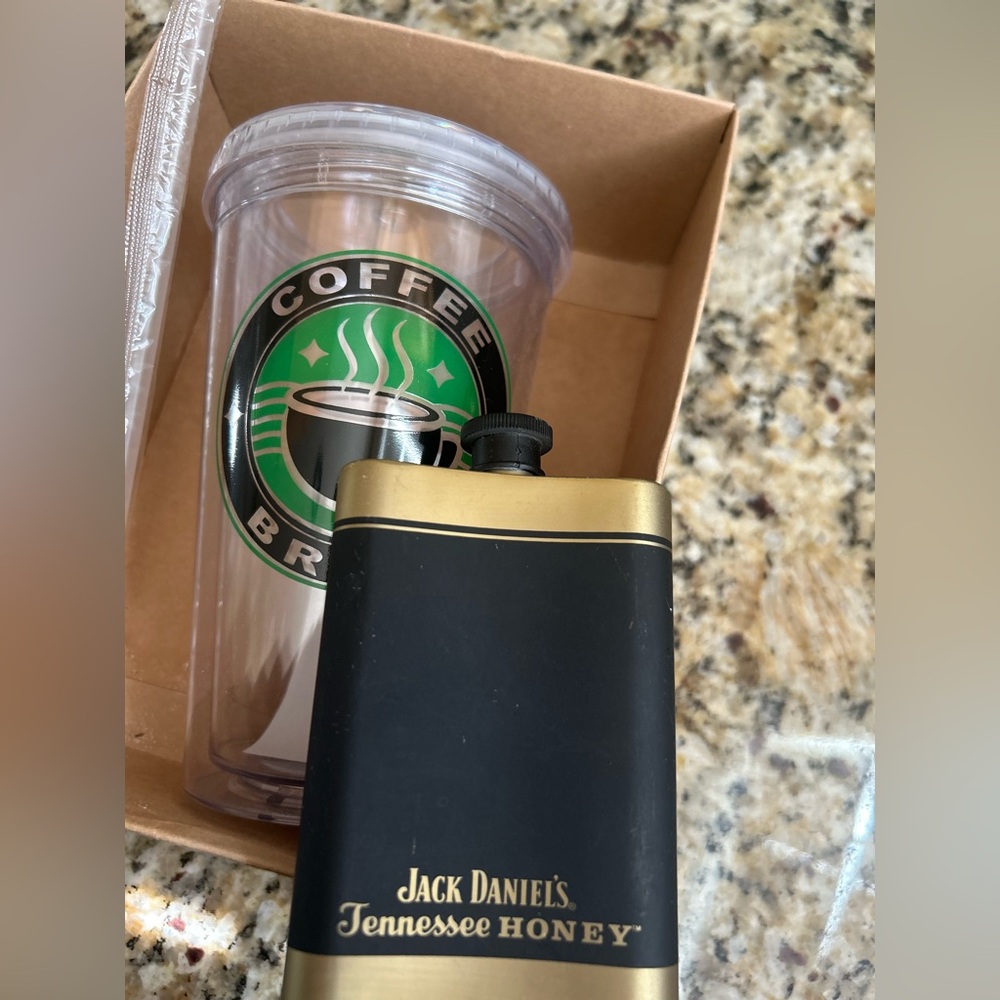 Gold Flask with Coffee Brew Tumbler NEW